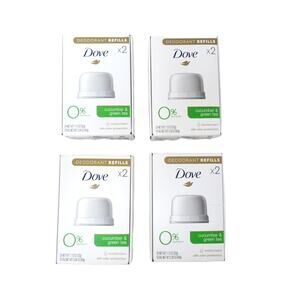 Dove Deodorant Refill Kit 4 Boxes includes 8 refills Cucumber and Green Tea